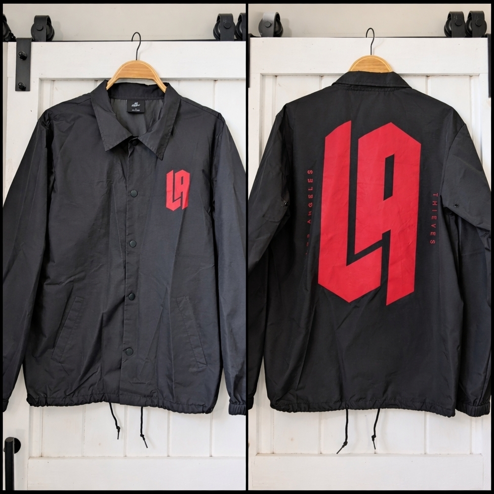 100 Thieves Black Coach Jacket with Red Logo